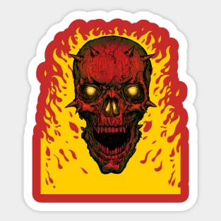 Flaming skull Sticker